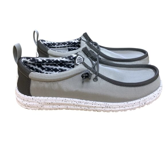 NEW Hey Dude Mens Wally Nylon Mens Loafer Shoes Size 9 Grey‎ Shoe - Picture 3 of 15